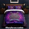 Witchcraft Theme Custom Text Or Name 3Pcs Bedding Set,1 Flat Sheet & 2 Pillowcases Personalized Home Bedding