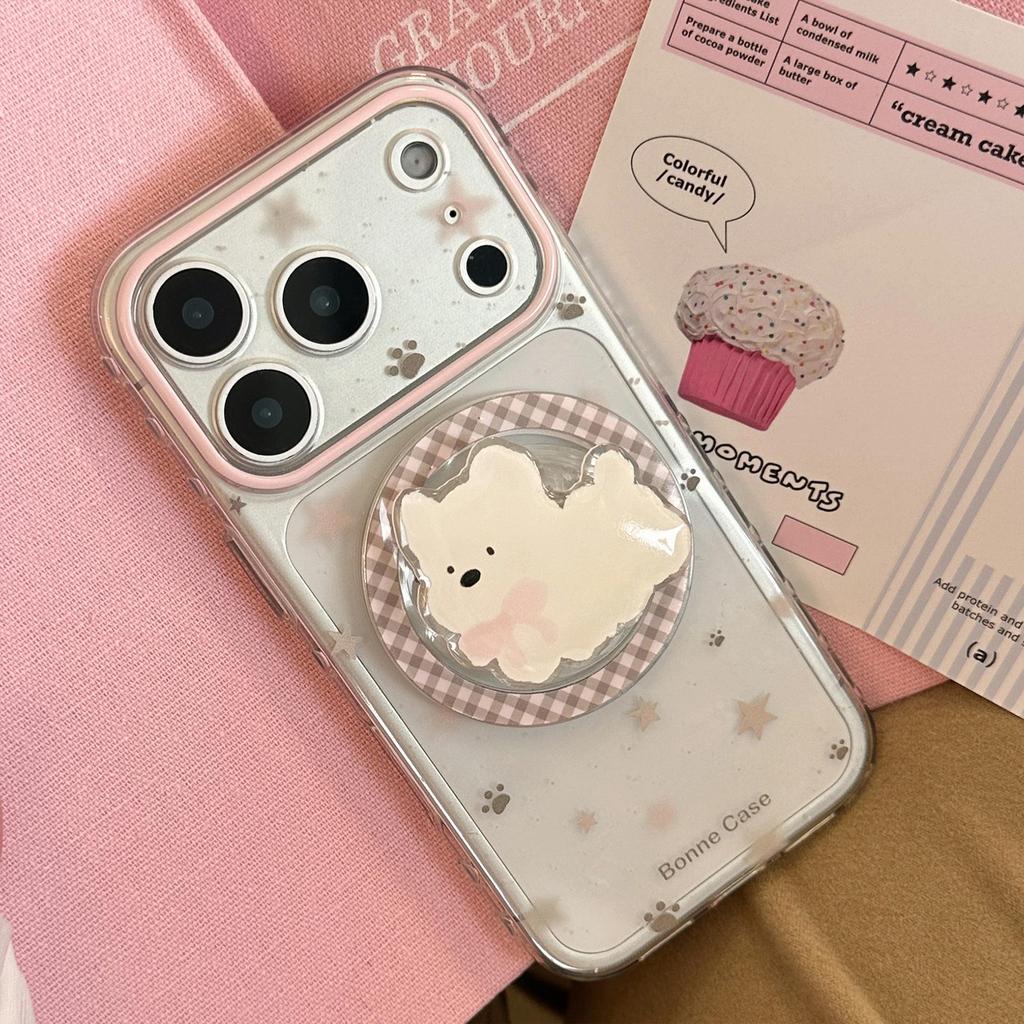 Cute White Puppy Magnetic Phone Case for iPhone 16, iPhone 17, and iPhone 17 Pro Max