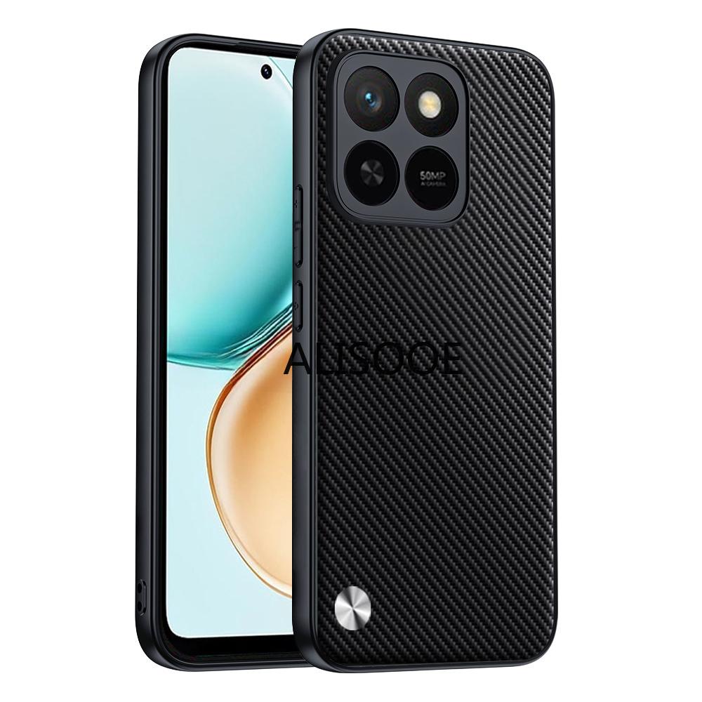 Shockproof Funda for Honor 400 Smart 5G Case for Honor X7D Cover Fiber Texture PU-Leather Protection Phone Capa