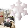 White Christmas Snowflake Throw Pillow Soft Snowflake Pillows Couch Stuffed Plush Cushion  Bedroom