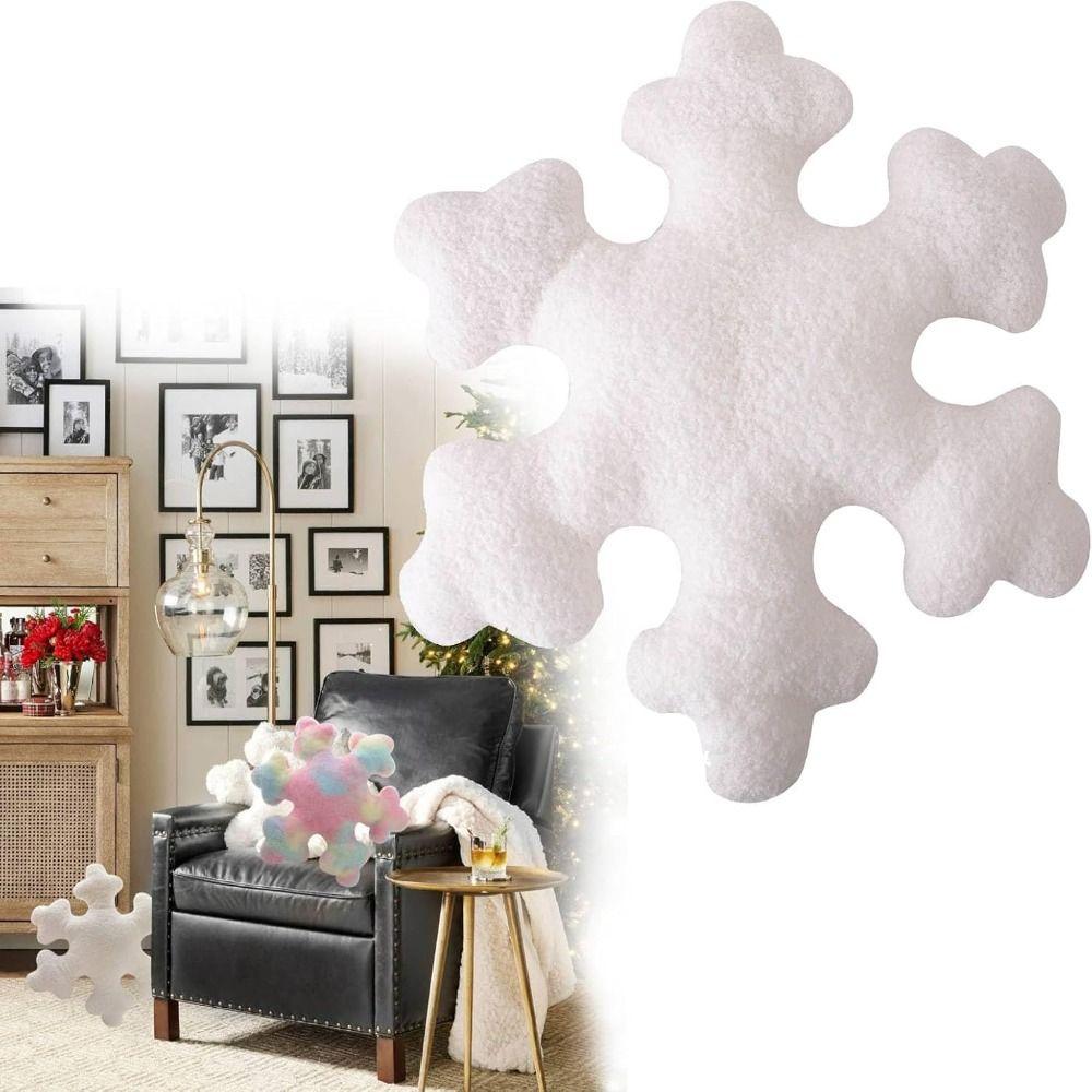 PP Cotton Christmas Snowflake Throw Pillow Soft Snowflake Pillows Living Room