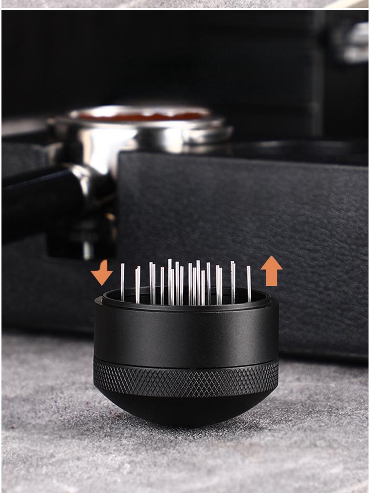 Adjustable Coffee Distributor & Stirring Needle: Breaks Up Clumps and Mixes Coffee Powder