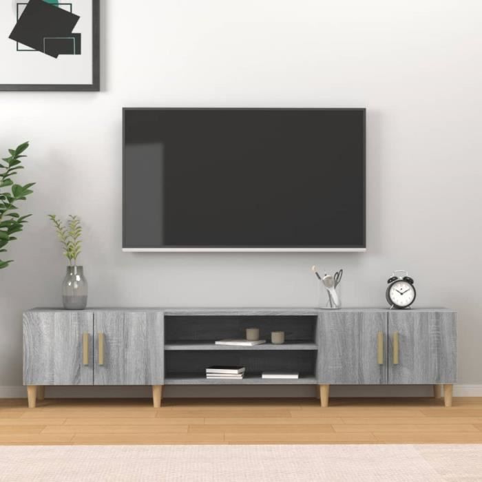 VidaXL Meuble TV sonoma gris 180x31,5x40 cm bois d'ingénierie 816262