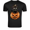 Black Cat Pumpkin Halloween T-Shirt - Spooky Cute Kitty Graphic