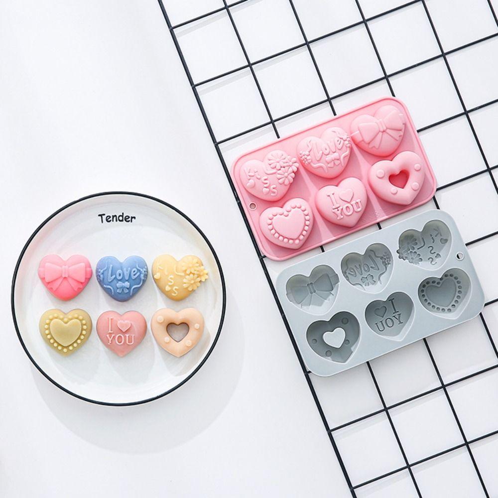 Moules à bonbons DIY à 6 cavités faits à la main en forme de cœur Moule cœur Saint-Valentin Moules à chocolat cœur