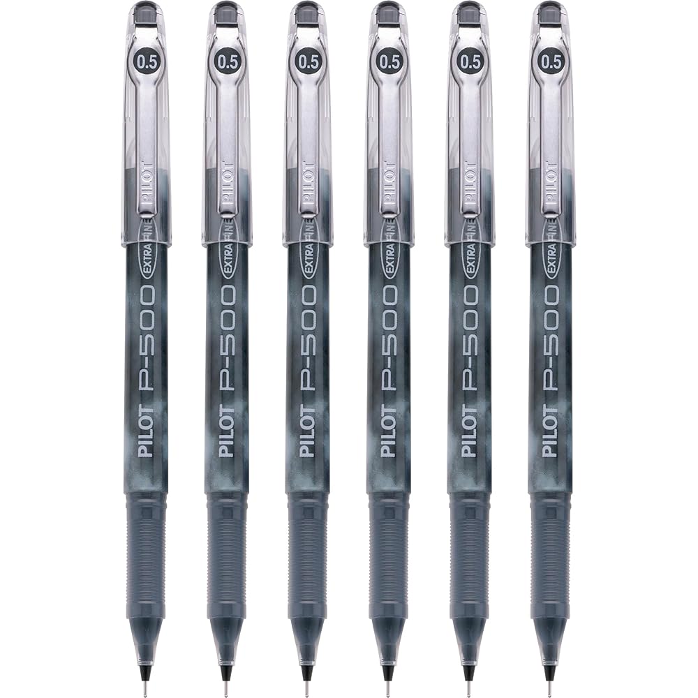 Pilot Precise P-500 Gel Ink Ballpoint Pen Extra Fine Black Ink Set of 6