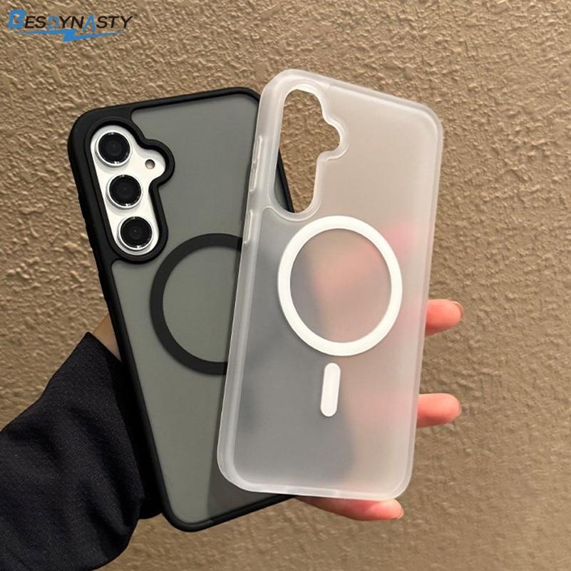 Business Matte Translucent Case For Samsung A57 A37 A56 A36 A55 A17 Magnetic Cover For Galaxy S26 S25 S24 S23 Ultra