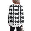 Women's Crewneck Sweatshirt with Scalloped Wavy Hem and Print for Casual Everyday Wear