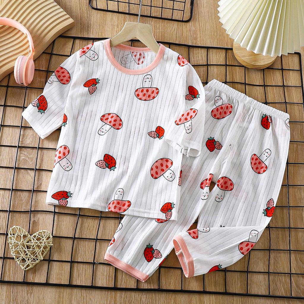 Kids' Breathable Cotton Pajama Set – Thin, Long-Sleeve for Boys & Girls