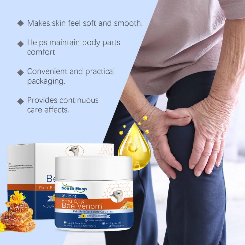 Emu Oil Bee Venom Arthritis Cream Powerful Joint and Bone Relief for Deep Massage and Comfortable Use