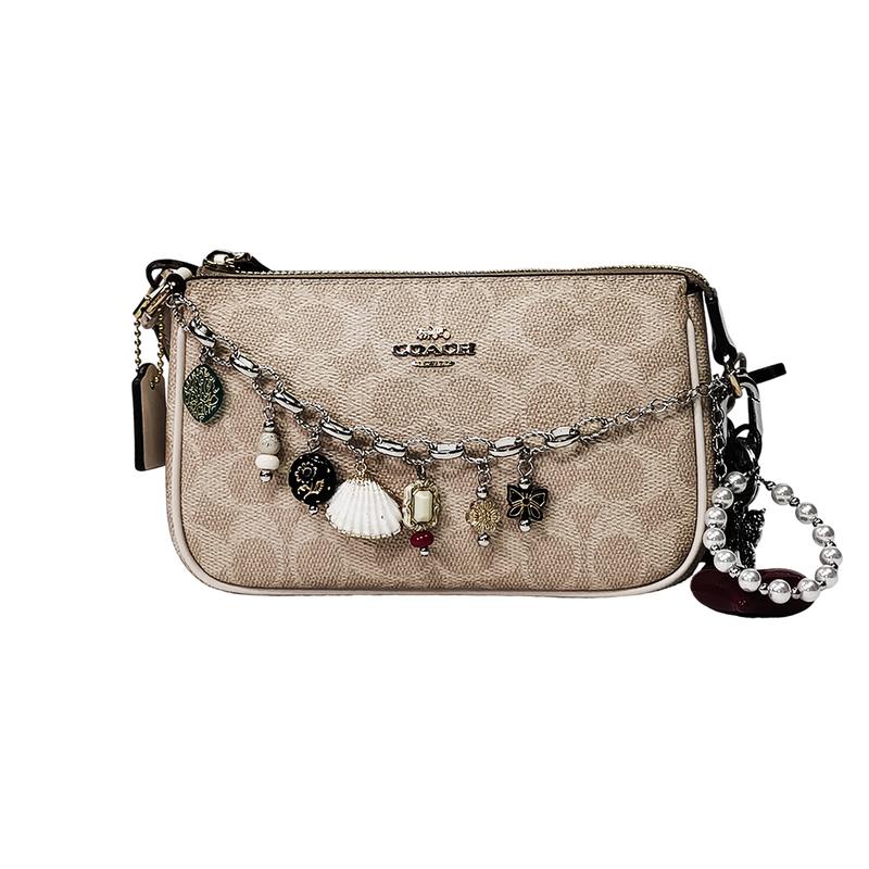 

COACH shoulder bag [Customized bag] Nolita 19 silver diamond butterfly chain black and silver wings classic old flower print seashell velvet heart чорний