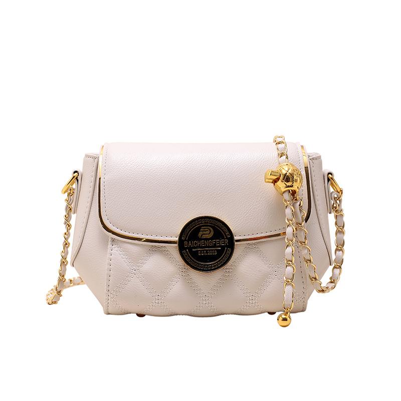 Нишевая дизайнерская сумка, женская сумка 2023, новая мода, модная сумка через плечо с бриллиантовой цепочкой, диагональная сумка премиум-класса в иностранном стиле белый