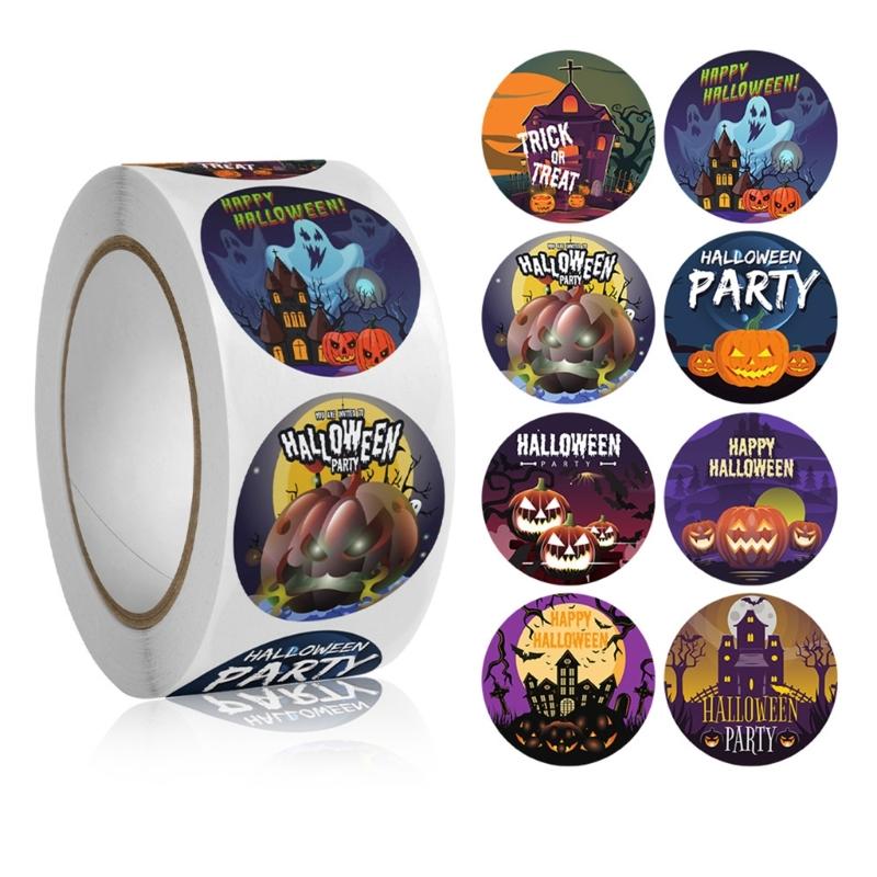 500-Count Halloween Stickers Halloween Labels Gift Sealing Stickers Self-adhesive Gift Wrap Stickers Halloweens Supplies