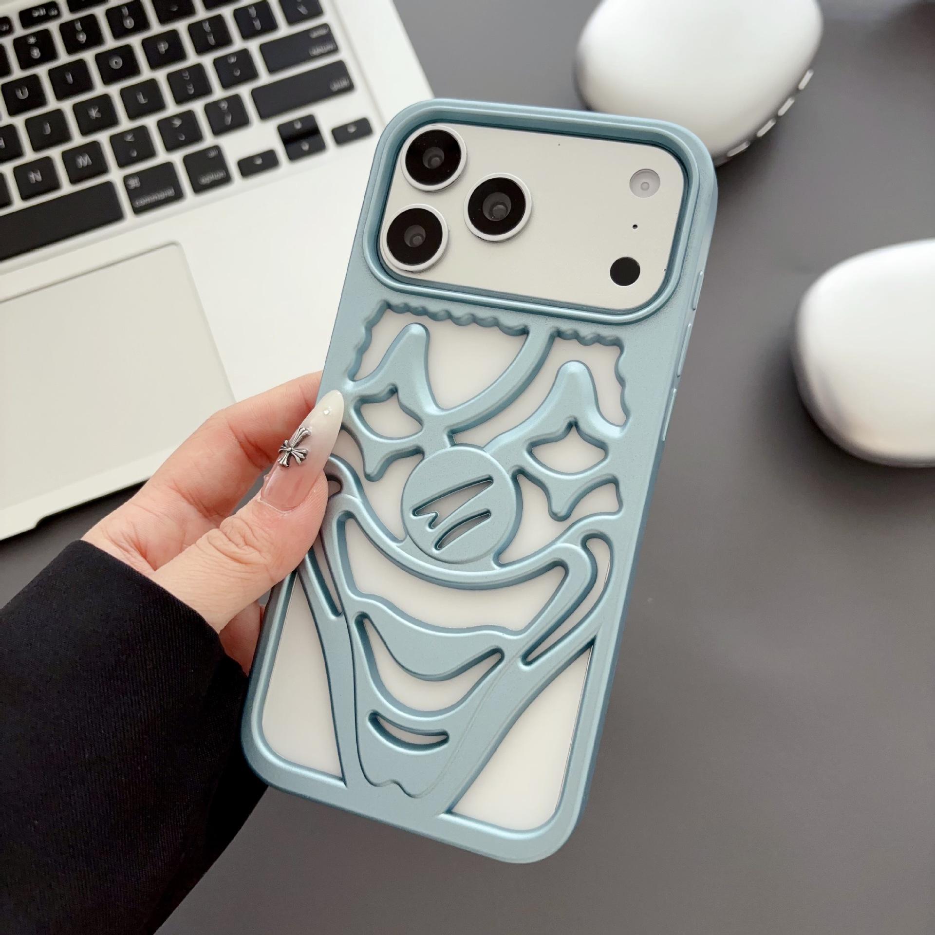 

Clown-Themed Frosted Hollow Phone Case, Drop-Proof, for Apple 13/14/16/17 Pro Max 16 Pro Max