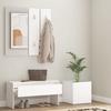 VidaXL Ensemble de Meubles de Couloir Ensemble de Vestiaire Banc d'Entrée Miroir Jardinière Salon Intérieur Blanc Bois 3082053