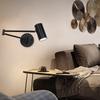 Lampă de perete minimalistă cu braț dublu oscilant și lumină LED reglabilă pentru dormitor sau birou