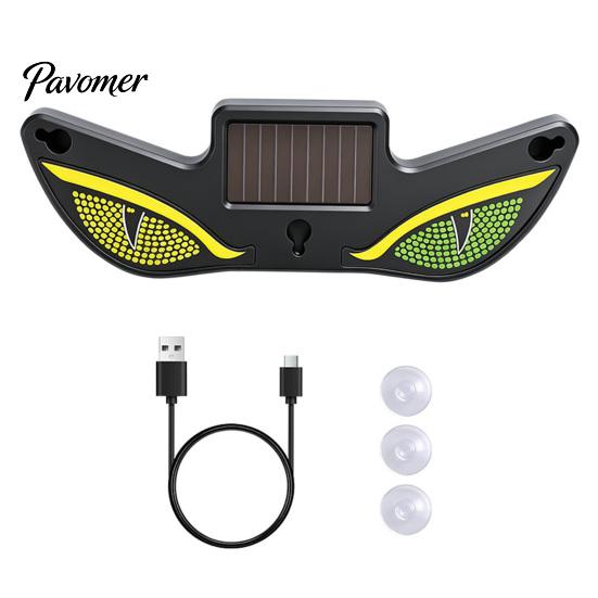 Solar Demon Eye Car Window Light Eyes LED Light, USB Wireless Animated Warning Lights for Windshield Easy Install Atmosphere And Rear Window, 6 Modes