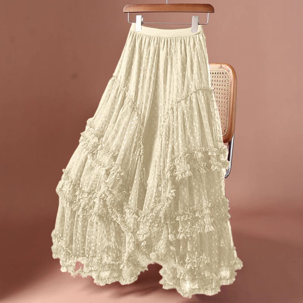 Ladies' Large Love Mesh Half Skirt Yarn Skirt