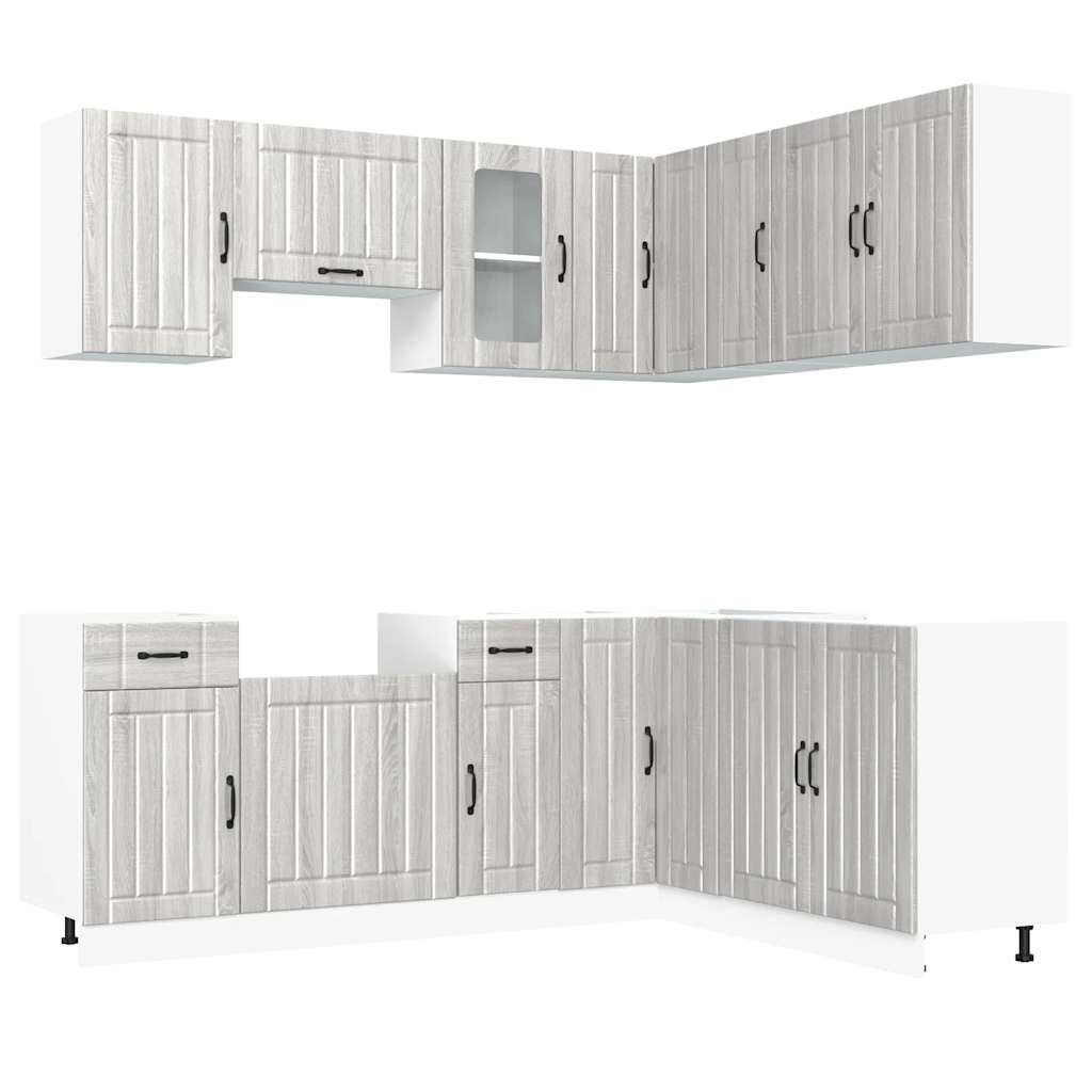 Kitchen Cabinet Set, Lucca, 11-Piece, Sonoma Oak Grey