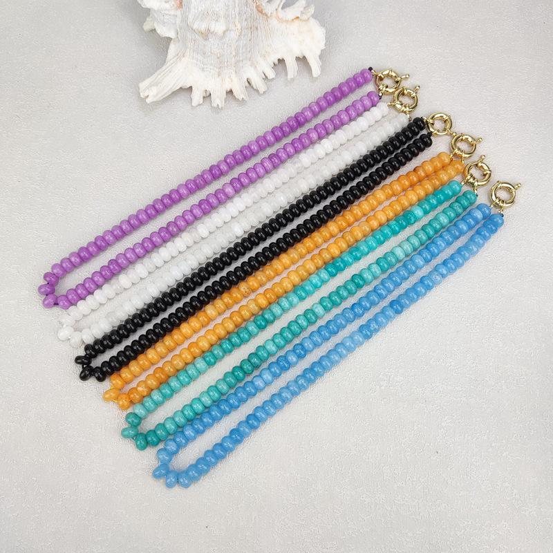 Women's Summer Crystal Rainbow Abacus Bead Necklace