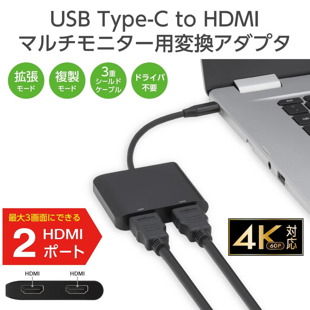 Green House USB to HDMI Adapter Type-C Multi-Monitor GH-TCHDC-BK