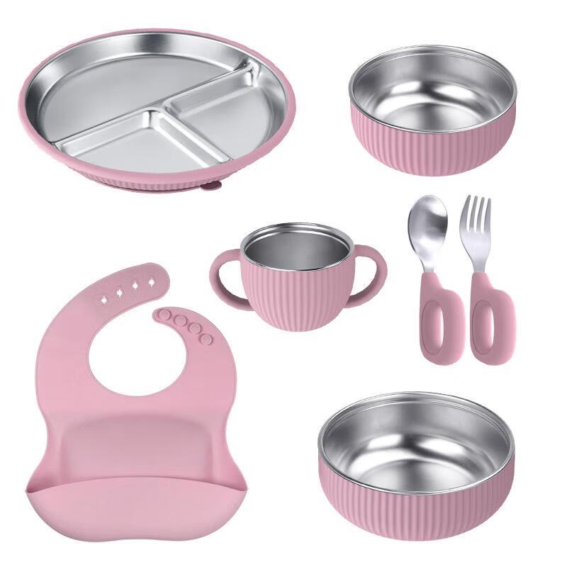 

Minna Baby Silicone & Stainless Steel 7-Piece Tableware Set