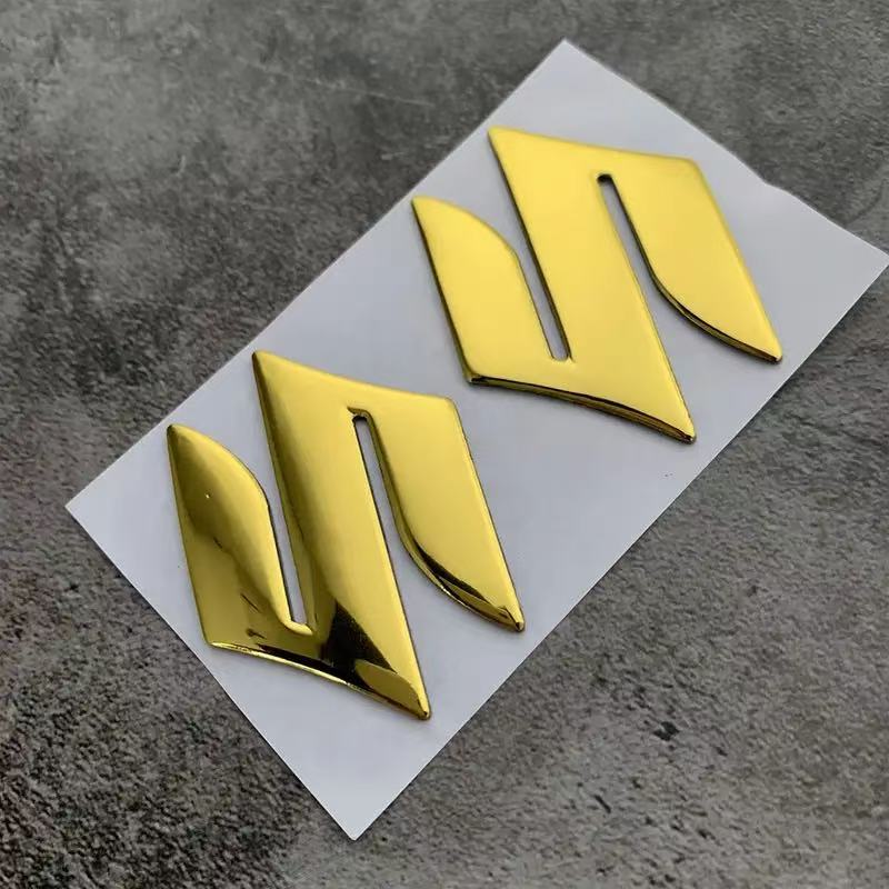 2pcs For Suzuki Stickers GSXR1000 GSR600 GSXS1000 Accessories 3D Tank Decal Logo Emblem Gold Silver Black Red Motorcycle Sticker