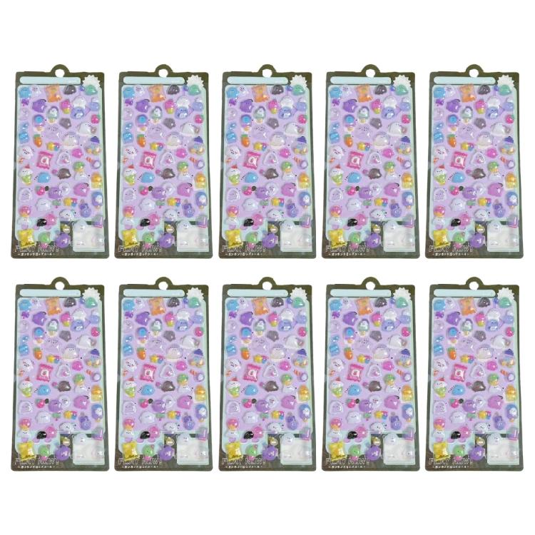 

10Sheet Embossed Animal Sticker Decorative PET Resin Sticker For Notebook Album Phone Case Scrapbooking Embellishments