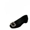 Square head low-heeled single shoes women's commuting new autumn women's shoes shallow mouth rhinestone square buckle not tired feet thick heel shoes