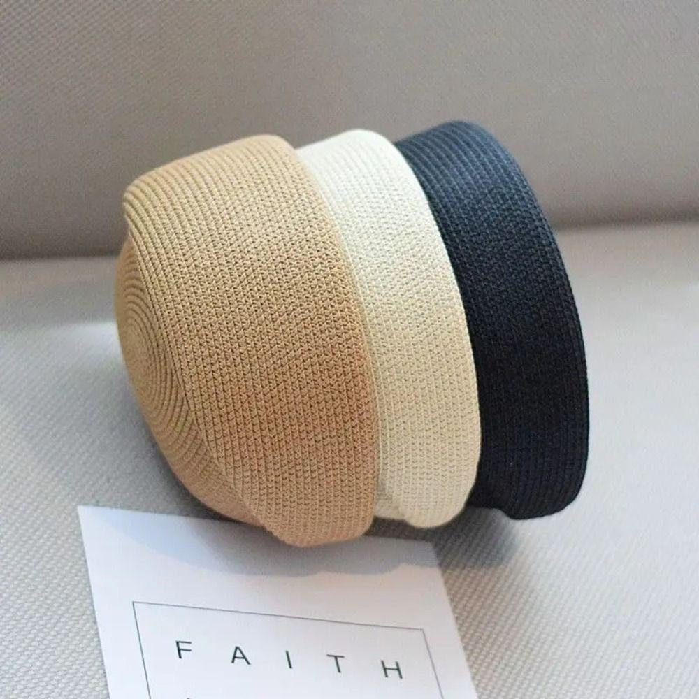Fashion Elegant Straw Pillbox Hat Fedoras Teardrop Straw Beret Hat Classic Simple Fedora Hat Summer Wear