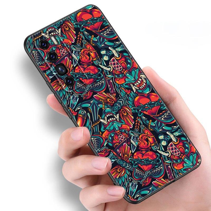 Japanische Samurai Hülle für Huawei NOVA 8 9 Pro 8i 7i 7SE Y60 5T Mate 40 30 20 10 Lite Honor 50 30 Premium Pro Plus 30S Weiche Hülle
