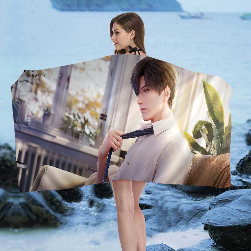 L-Love and D-Deepspace Anime Beach Swimming Towel Soft Absorbent Washcloth Children's Gifts for Kids Travel Camping Gym
