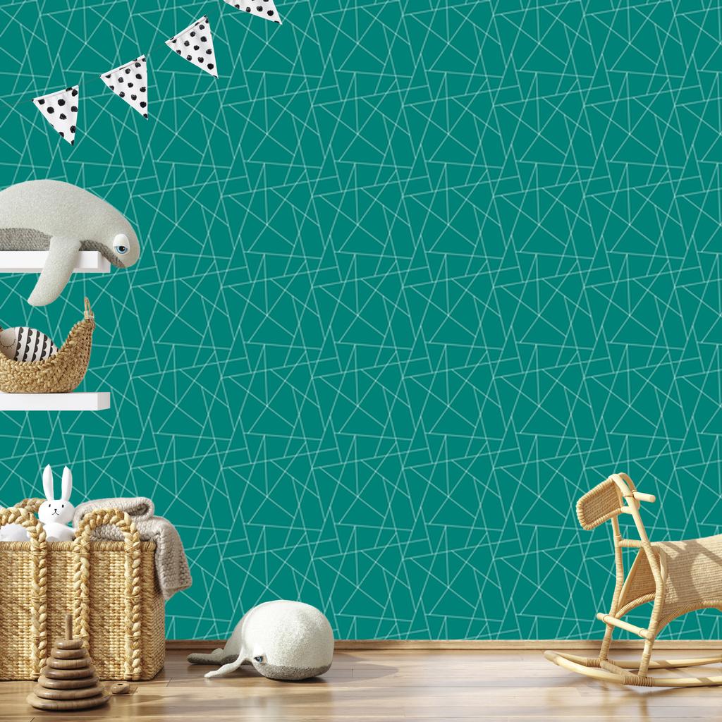 Wallpaper Geometric pattern turquoise and sea, turquoise background 50x1000