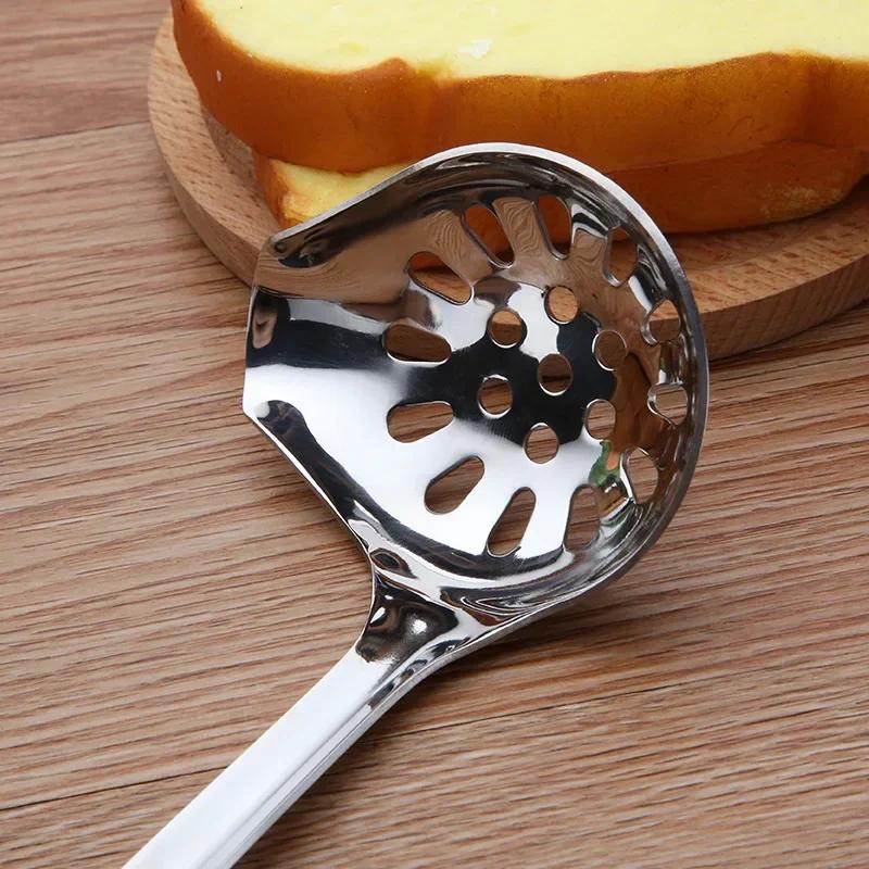 Side Soup Open Big Spoon, Side Soup Leak, Hot Pot Spoon Leak, Slant Beak Big Spoon, 201 Stainless Steel Soup Spoon