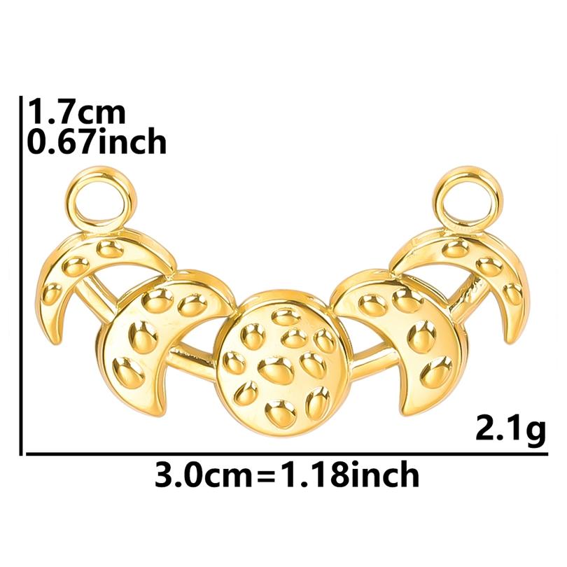 Vintage Metal Filigree Moon Pendants For Jewelry Making Supplies Connectors Accessories Stainless Steel Charm Bulk Luna Material