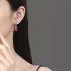 925 Sterling Silver Light Luxury Retro Multi-color Square Zircon Earrings Birthday Anniversary Wedding Party Gift