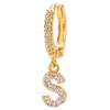 Luxury 26-Letter Pendant Earrings: Micro-set Zirconia Studs, Copper Plated with 18K Gold, European & American Style