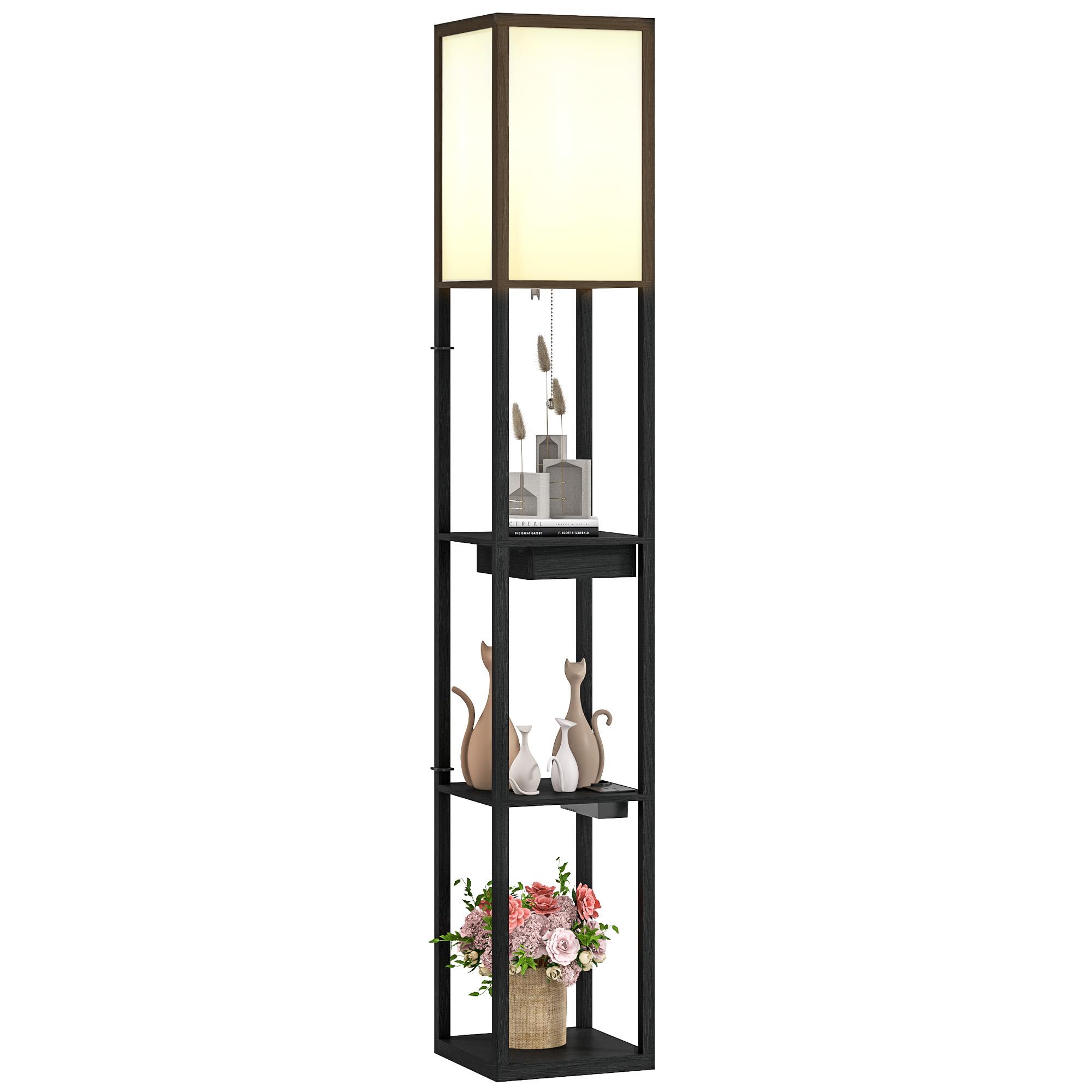 Floor Lamp with 3-Tier Shelf, Foot