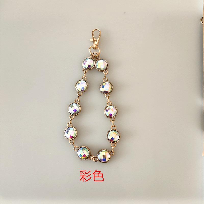 Rhinestone Decorated Alloy Beaded Neck Hanging Mobile Phone Chain Accessory For Women