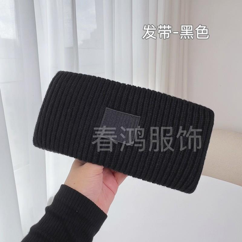 Warm Wool Knit Beanie Hat Women Men Winter High Top Adjustable Skull Cap With Square Patch