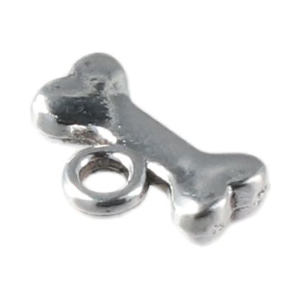 120pcs Sliver Alloy Pet Dog Bone Charms Dog Bone Shaped Pet Dog Bone Charms for DIY Crafts