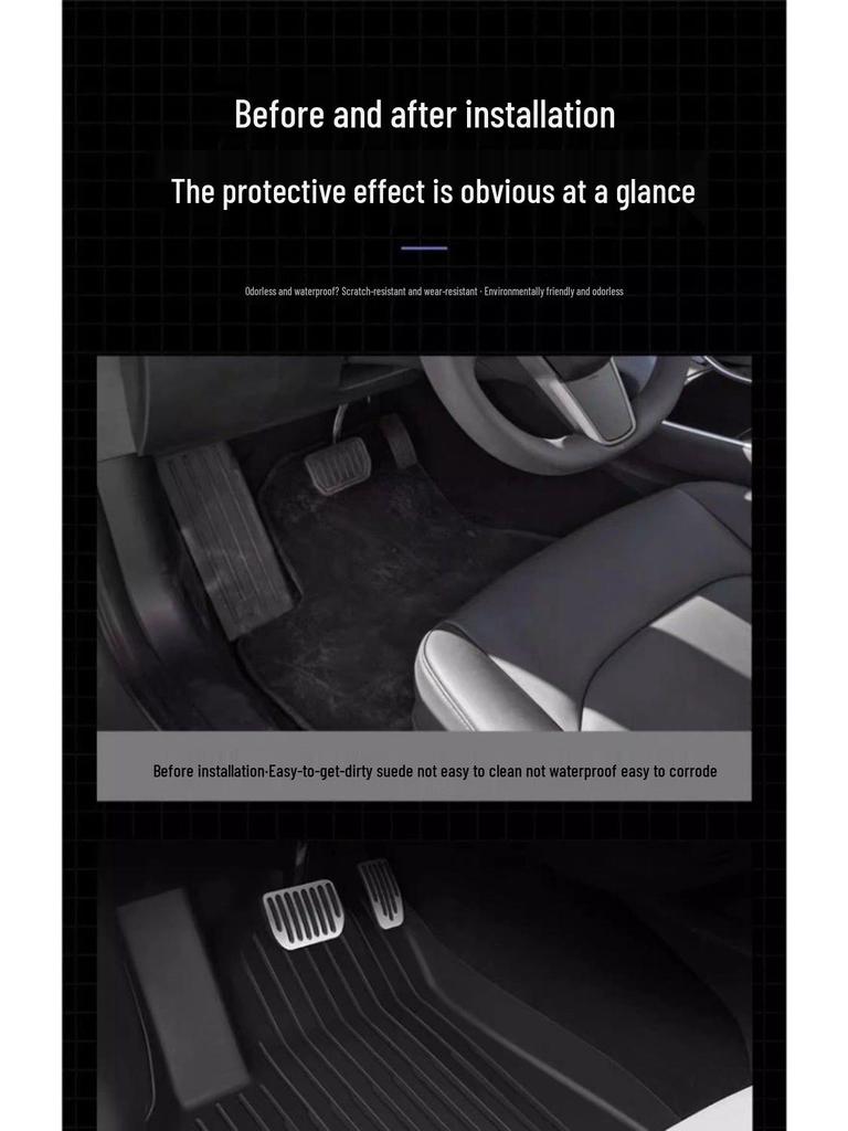 New Tesla Model 3Y Full Coverage TPE Floor Mats for Car Modification