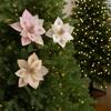 Velvet Artificial Christmas Flower Realistic Christmas Tree Ornaments  Xmas Tree Decorations