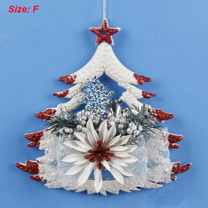 6pcs/Set Hollow Letters Natural Wood Christmas Ornaments Hanging Christmas Tree Decorations