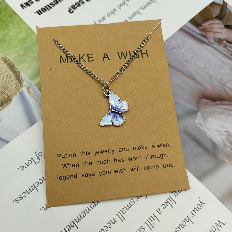 Korean Fashion Cute Butterfly Pendant Necklace for Women Golden Color Statement Necklace Zircon Gifts Wholesale Dropshipping