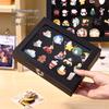Commemorative Medal Storage Box with Brooch Lid, Ribbon, Display Stand, and Dustproof Felt