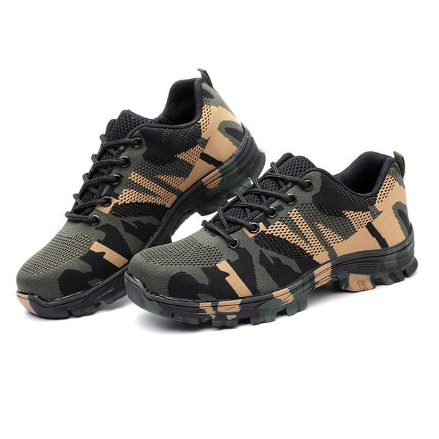 Sicherheitsarbeitsschuhe, pannensichere Schuhe, Stiefel mit Stahlkappe, atmungsaktive Arbeits-Sneaker in Tarnfarben für Herren