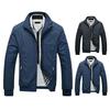 Men Autumn Winter Jacket Stand Collar Long Sleeves Pockets Zipper Closure Male Business Casual Daily Wear Outerwear Coat