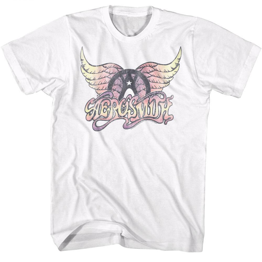 Aerosmith Pastel Color Freedom Wings Logo Men T Shirt Rock Band Music Merch XXXXL