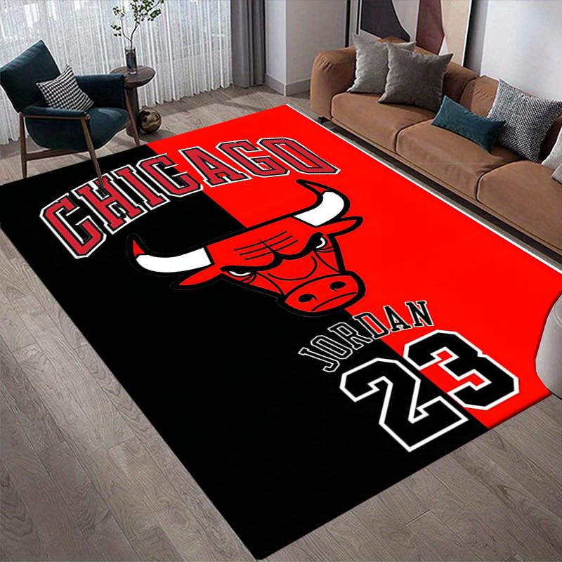 Bulls Legend Style Crystal Velvet Rug, Soft Anti‑Slip Crystal Velvet Carpet for Living Room Bedroom Home Decor